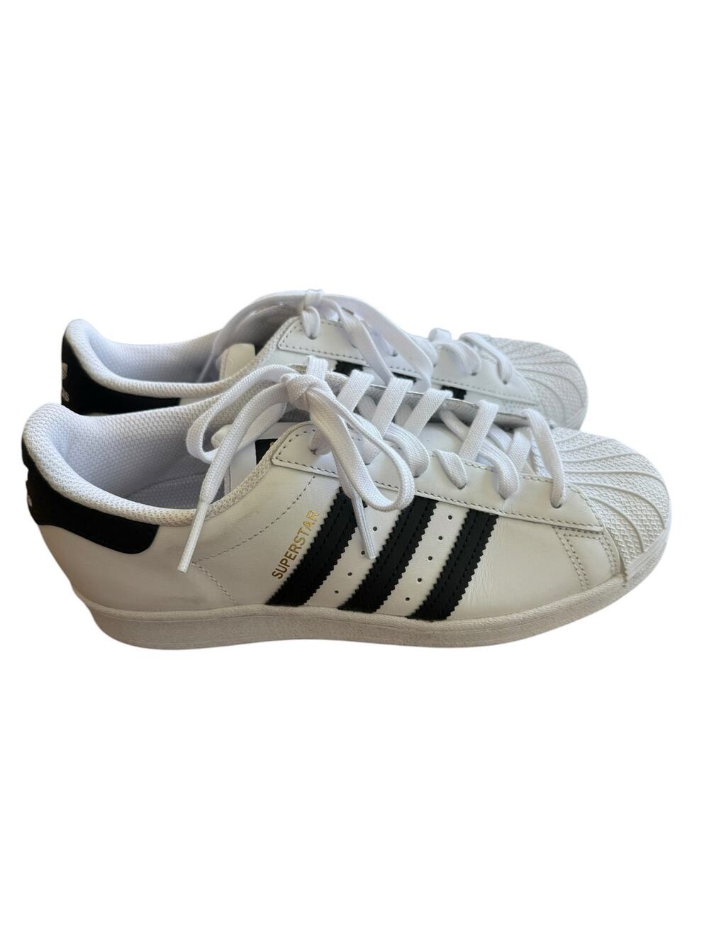 Adidas Superstar J GS Sneakers Size 6 White Black Leather Shell Toe FU7712